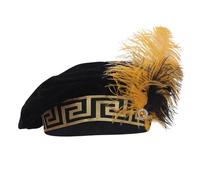 Tudor Beret Casquette de costume - Chapeau plat médiéval vintage | Chapeau historique en velours pour mariages, festivals, théâtre, cosplay, costume accessoire unisexe, confortable circonférence, 59