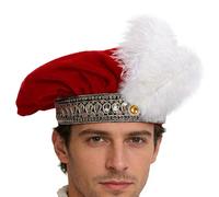 Tudor Chapeau médiéval vintage plat en velours pour déguisement, béret et casquette Tudor pour fêtes, théâtre, mariages, festivals et spectacles