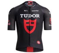 Maillot Tudor Pro Cycling Team 2026 Supernova manches courtes noir rouge - XL