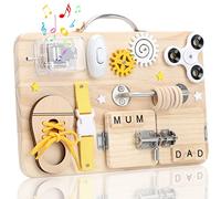 TuDou Planche en bois occupée pour tout-petits, jouet à capteur Montessori fait à la main, planche de voyage d'activité pour le développement précoce et l'autisme, cadeaux éducatifs pour les enfants