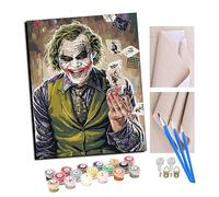 TUDOUTU Peindre par Nombre DIY Acrylique Peinture Kit pour Adultes Débutant - 16 * 20 Pouces Avec cadre clown de bande dessinée et de cinéma avec 4 Brosses et Peintures Acryliques