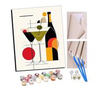 TUDOUTU Peindre par Nombre DIY Acrylique Peinture Kit pour Adultes Débutant - 16 * 20 Pouces Avec cadre Ivresse géométrique avec 4 Brosses et Peintures Acryliques