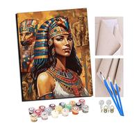 TUDOUTU Peindre par Nombre DIY Acrylique Peinture Kit pour Adultes Débutant - 16 * 20 Pouces Avec cadre Peinture murale de Cléopâtre (4) avec 4 Brosses et Peintures Acryliques