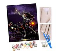 TUDOUTU Peindre par Nombre DIY Acrylique Peinture Kit pour Adultes Débutant - 16 * 20 Pouces Avec cadre Nuit de magie des sorcières avec 4 Brosses et Peintures Acryliques