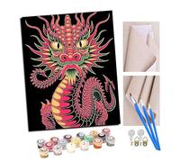 TUDOUTU peinture par numero adulte Cadeau de Peinture à l'huile de Bricolage numérique Ombre du dragon cramoisi pour Adultes Peindre par Nombre Kits Home Decor 16 * 20 Pouces Avec cadre
