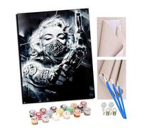 TUDOUTU Peinture par numéro Kit pour Adultes Fille cool Marilyn Monroe Peint Cadeau de Peinture à l'huile de Bricolage avec Brosses et peintures acryliques Home Decor 16 x 20 Pouces Avec cadre