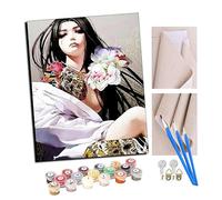 TUDOUTU Peinture par numéro Kit pour Adultes Fille de style chinois Opéra de Pékin 008 Peint Cadeau de Peinture à l'huile de Bricolage avec Brosses et peintures acryliques Home Decor 16 x 20 Pouces