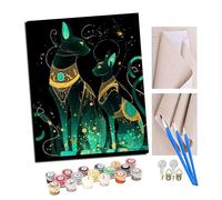 TUDOUTU Peinture par numéro Kit pour Adultes La nuit du dieu chat de jade Peint Cadeau de Peinture à l'huile de Bricolage avec Brosses et peintures acryliques Home Decor 16 x 20 Pouces Avec cadre