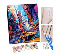 TUDOUTU Peinture par numéro Kit pour Adultes Symphonie de la ville peinte Peint Cadeau de Peinture à l'huile de Bricolage avec Brosses et peintures acryliques Home Decor 16 x 20 Pouces Avec cadre
