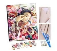TUDOUTU Peinture par numéros Kits Art pour adultes avec pinceaux et acrylique Pigment Diy Peinture numérique pour adultes sur toile Débutant- Samouraï japonais (1) 16 * 20 pouces Avec cadre