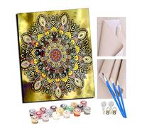 TUDOUTU Peinture par numéros Kits Art pour adultes avec pinceaux et acrylique Pigment Diy Peinture numérique pour adultes sur toile Débutant- Art religion mandala 16 * 20 pouces Avec cadre