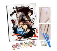 TUDOUTU Peinture par numéros Kits Art pour adultes avec pinceaux et acrylique Pigment Diy Peinture numérique pour adultes sur toile Débutant- Anime Demon Slayer 16 * 20 pouces Avec cadre