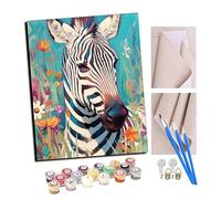 TUDOUTU Peinture par numéros Kits Art pour adultes avec pinceaux et acrylique Pigment Diy Peinture numérique pour adultes sur toile Débutant- Le langage des fleurs zébrées 16 * 20 pouces Avec cadre