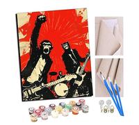 TUDOUTU Peinture par numéros Kits Art pour adultes avec pinceaux et acrylique Pigment Diy Peinture numérique pour adultes sur toile Débutant- La Planète des Singes 16 * 20 pouces Avec cadre
