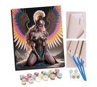 TUDOUTU Peinture par numéros Kits Art pour adultes avec pinceaux et acrylique Pigment Diy Peinture numérique pour adultes sur toile Débutant- Dieu de la guerre ailé 16 * 20 pouces Avec cadre