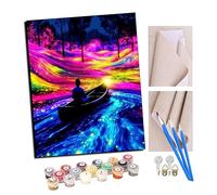 TUDOUTU Peinture par numéros Kits pour Adultes Bateau solo Galaxy Bricolage Peinture à l'huile numérique Toile Mur Art décoration de la Maison - 40x50 CM Avec cadre