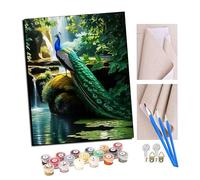 TUDOUTU Peinture par numéros Kits pour Adultes Cascade de Cuiyu Bricolage Peinture à l'huile numérique Toile Mur Art décoration de la Maison - 40x50 CM Avec cadre