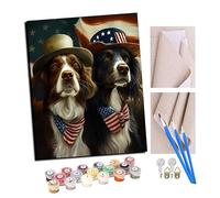 TUDOUTU Peinture par numéros Kits pour Adultes Chien Berger Allemand Labrador Bouledogue (14) Bricolage Peinture à l'huile numérique Toile Mur Art décoration de la Maison - 40x50 CM Avec cadre