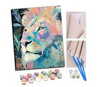 TUDOUTU Peinture par numéros Kits pour Adultes Fleurs et lions Bricolage Peinture à l'huile numérique Toile Mur Art décoration de la Maison - 40x50 CM Avec cadre