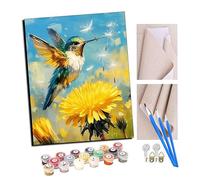 TUDOUTU Peinture par numéros Kits pour Adultes Pissenlits et colibris Bricolage Peinture à l'huile numérique Toile Mur Art décoration de la Maison - 40x50 CM Avec cadre