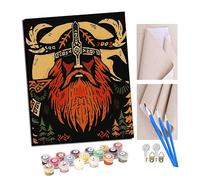 TUDOUTU Peinture par numéros Peindre par Nombre avec des 4 brosses Kits à Peinte Cadeau de Peinture à l'huile pour Adultes Dieu de la guerre aux cheveux roux 40x50cm Avec cadre