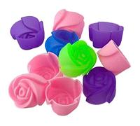 TuDu 10PCS 3D Mini Moule en Silicone en Forme de Rose pour gâteau Cupcake Fondant DIY Fleur outil pâte à sucre décoration