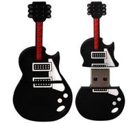 TuDu - Clé USB 16 Go en Forme de Guitare avec Strass - Chaîne de Collier Incluse - Noire