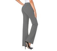 TUDUZ Pantalon élastique pour Femmes avec Poches Haute Petite Jegging Extensible régulier (Grey, L)
