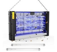 Tue Mouche Electrique Format XXL, 2400V Lampe Anti-Moustique, Interieur 20W 2 lumière UV, Pièges à Mouche Tueur Lampe, Destructeur d' Insectes, Maison, Cuisine, Bureau, 2 Ampoules de Rechange