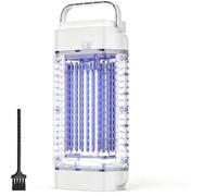 Tue-mouches électrique 4200 V pour intérieur et extérieur 18 W, étanche pour contrôle des insectes volants, lampe anti-moustiques d'extérieur et d'intérieur (blanc)
