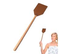 Tue-mouches en cuir avec poignée en bois, tue-mouches en cuir robuste, tue-mouches en cuir double face, tue-mouches manuel ergonomique stable pour la maison, le jardin