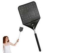 Tue-mouches résistante - Manche long renforcé en véritable - Raquette électrique rétractable avec manche métallique pour insectes volants à la maison