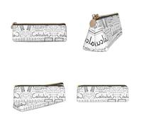 Tuehbsvo Math Geometry Trousse à crayons en cuir avec fermeture éclair pour hommes, femmes, filles, garçons, professionnels, taille parfaite pour papeterie et ustensiles d'art