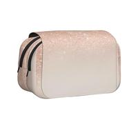 Tuehbsvo Trousse à crayons double couche avec rabat - Or rose - Faux paillettes - Grande trousse à crayons - Organiseur de papeterie - Trousse de maquillage pour garçons, filles, adolescents