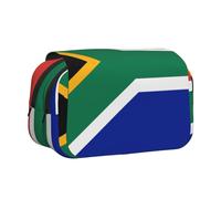 Tuehbsvo Trousse à crayons double couche avec rabat sur le dessus de l'Afrique du Sud, grande trousse à crayons, trousse de maquillage, pour garçons, filles, adolescents, étudiants, écoliers, adultes