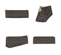 Tuehbsvo Trousse à crayons en cuir avec code de programmation avec fermeture éclair pour hommes, femmes, filles, garçons, professionnels, taille parfaite pour papeterie et ustensiles d'art