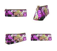 Tuehbsvo Trousse à crayons en cuir orchidées avec fermeture éclair pour hommes, femmes, filles, garçons, professionnels, taille parfaite pour la papeterie et les ustensiles d'art