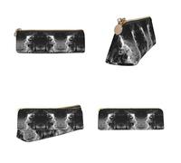 Tuehbsvo Trousse à crayons Lunar Astronaute en cuir avec fermeture éclair pour hommes, femmes, filles, garçons, professionnels, taille parfaite pour la papeterie et les ustensiles d'art