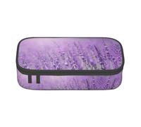 Tuehbsvo Trousse romantique violette lavande grande capacité avec fermeture éclair pour l'école, le bureau, les étudiants, les adolescents, les femmes, les hommes