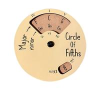 Tuelaly Chord Theory Cercle des quintes en bois rotatif très résistant Lettre ronde pour musicien Mélodie Roue de notes de musique Disque d'apprentissage de la musique Marron