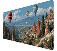 TüRkiye Tapis de Souris XXL 900 x 400mm Grand Tapis de Souris montgolfière Mouse Pad avec Bords Surpiqués et Antidérapant, Accessoires Bureau, pour PC, Ordinateur Portable, Bureau, Études 4-v7785