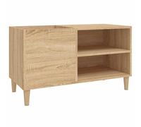 TUERYAFEK Armoire à panneaux en chêne Sonoma 84,5 x 38 x 48 cm | Stable, résistant à l'humidité, avec pieds en bois, pour tourne-disque, armoire d'appoint, armoire de classement