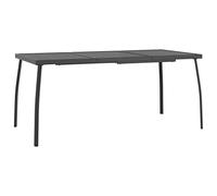 TUERYAFEK Table de jardin en acier anthracite 165 x 80 x 72 cm | Revêtement par pulvérisation, protection contre la corrosion, design en maille, structure stable, instructions de montage