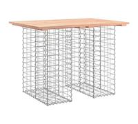 TUERYAFEK Table gabion Douglasie 100 x 70 x 72 cm en bois massif | Gabion en acier galvanisé rempli de pierres, design compact pour jardin, terrasse