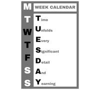 TUESDAY - Time Unfolds Every Significant Detail And Yearning: agenda, notebook, planner, organizer, journal, diary, memories, funny gift for family, friends and coworkers