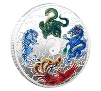 Tuesoa 1 Pièce de Grattoir de Billet de Loterie en Argent Représentant des Créatures Mythiques Anciennes, une Pièce Porte-.