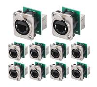 Tuesoa 10 Pièces de Prise de Châssis Ethercon Rj45, Connecteur Traversant Ethercon NE8FDP, Prise de sur Panneau RJ45 Cat5 Série D