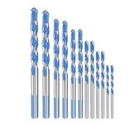 Tuesoa 12 PièCes SéRies Foret pour MaçOnnerie RéGléEs de 3 à 12 Mm pour les Pointes de Torsion au Carbure pour le Mur, la Brique,le Bois un Carbure RéSistance Industrielle