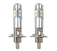 Tuesoa 2 PièCes SéRies Voiture Antibrouillard 100W H1 Ampoules de Phares LED 6000K 2835 SMD 10LED Super Voiture Feux de Croisement Moto Phares