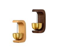 Tuesoa 2 Pièces Sonnette D'Entrée Sans Cloche de Commerçant Cloche à Vent Ouverture de Porte Horloge en Bois pour les Décorations de Petite Cloche de Maison